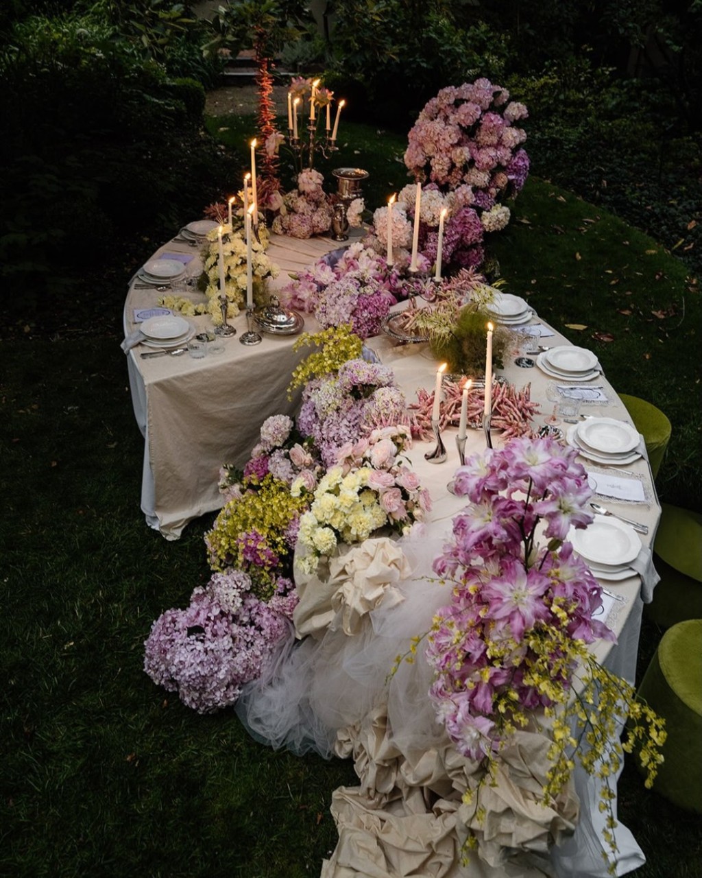 Beautiful work from @sophiawilde_. Her florals bring so much colour and texture to this curved tablescape, with soft purples, greens, yellows and subtle pinks creating such a stunning setting.

Incredible work from this talented team.

Venue @monafarm_ 

The Elope Edit team:
Photographer @scottsurplicephotography 
Coordinator/Celebrant @standbyjaime 
Florals @sophiawilde_ 
Content Creator @bylucy.weddings 
Styling @atavolanewcastle 

Dresses @preajames_bridal 
Hair & Makeup @bridalglowco 
Furniture hire @socoeventhire 
Jewellery @chroma__jewellery 
Stationery @peachandpaco 
Cake @sweet.customcakes